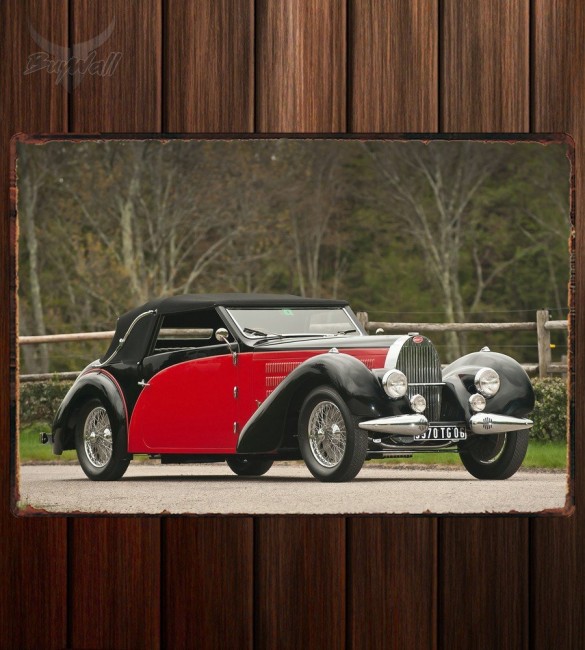 Металлическая табличка Bugatti Type 57C Gangloff Aravis Cabriolet